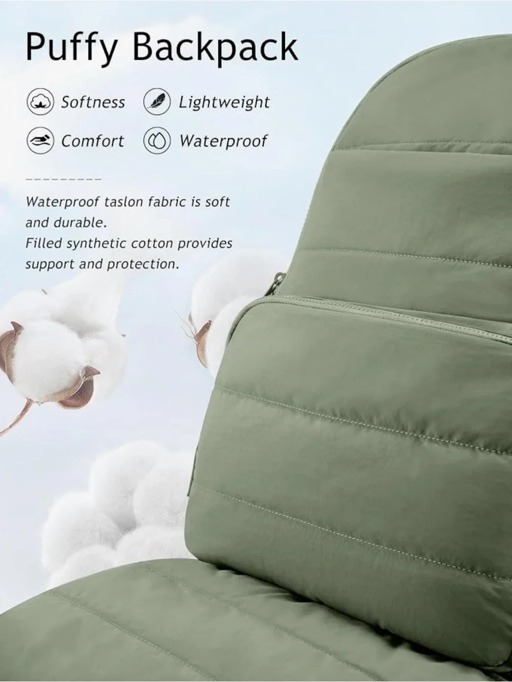 Sage Green Lightweight Everyday Backpack